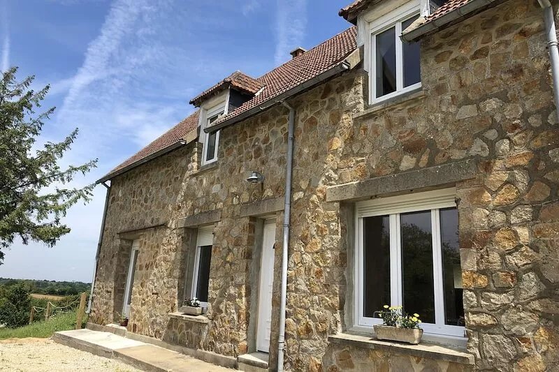 House between sea and countryside in Normandy near the D-day landing Beaches