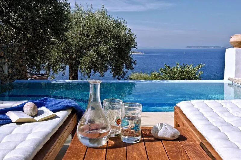 Luxury stone villas with private pools and spectacular ocean views