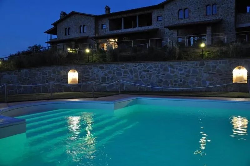 House with garden in stone farmhouse