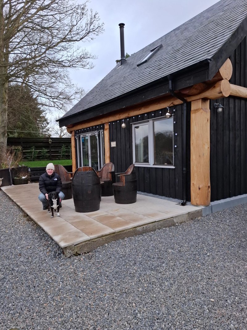 A True Log Cabin Experience built with Scottish Douglas fir trees. Pet Friendly.