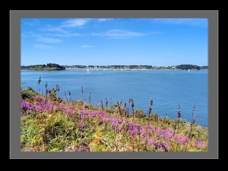 Large south-facing terrace in the heart of the Gulf of Morbihan, enclosed garden