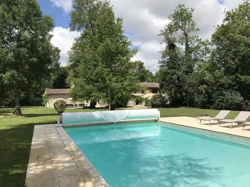 Two properties: 13th century manoir and mill, private garden & 12mtr heated poo