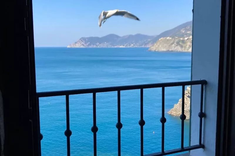 A  typical Ligurian house with roof terrace, stunning sea views and AC.