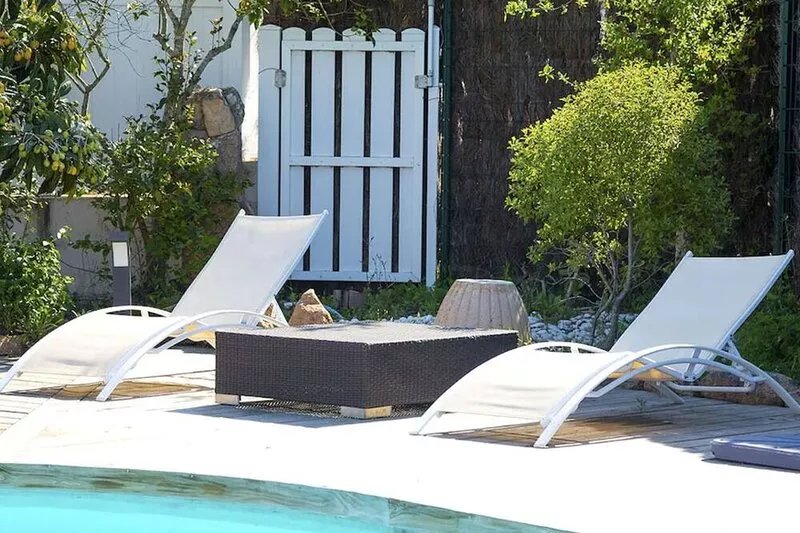 Wooden house with swimming pool located Route de Palombaggia 500 meters from