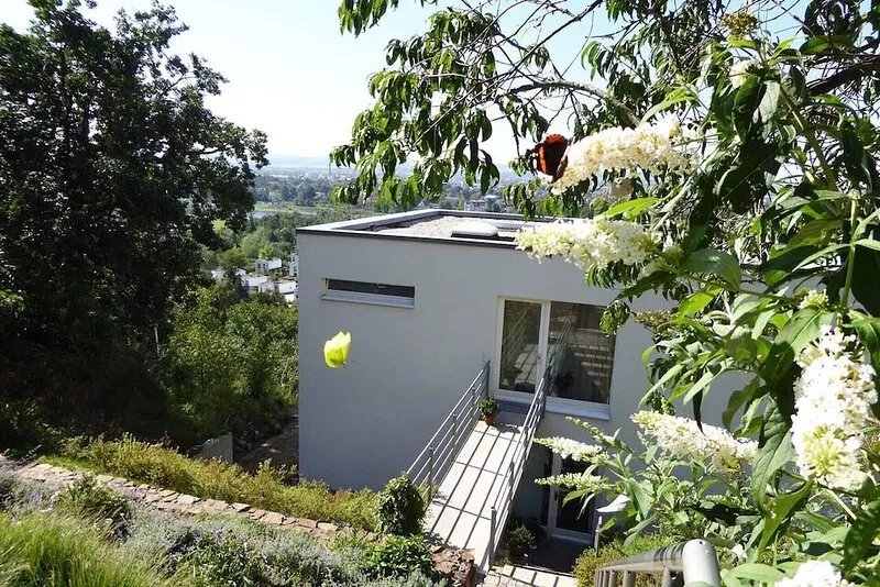 Architect-designed house (built 2010) with a mountain garden in a panoramic area