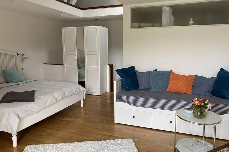 Vacation near the beach on a converted courtyard