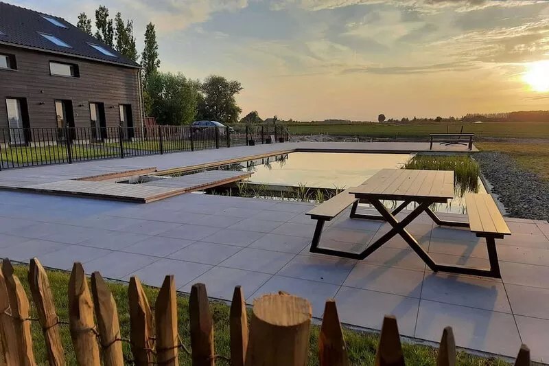 Large modern holiday home with pool close to the beach