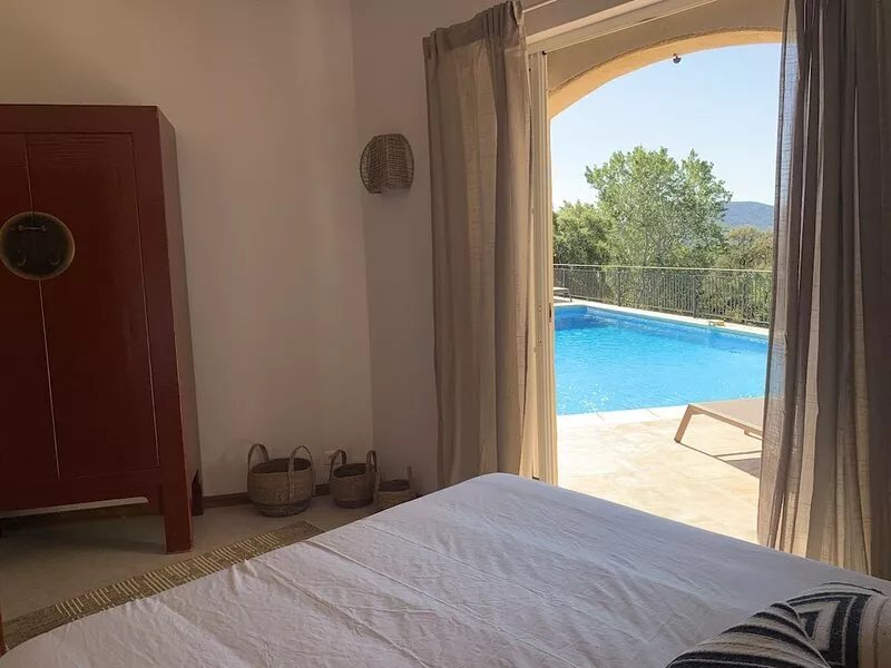 Gulf of Saint Tropez. Large villa with pool and apartment, near village center.