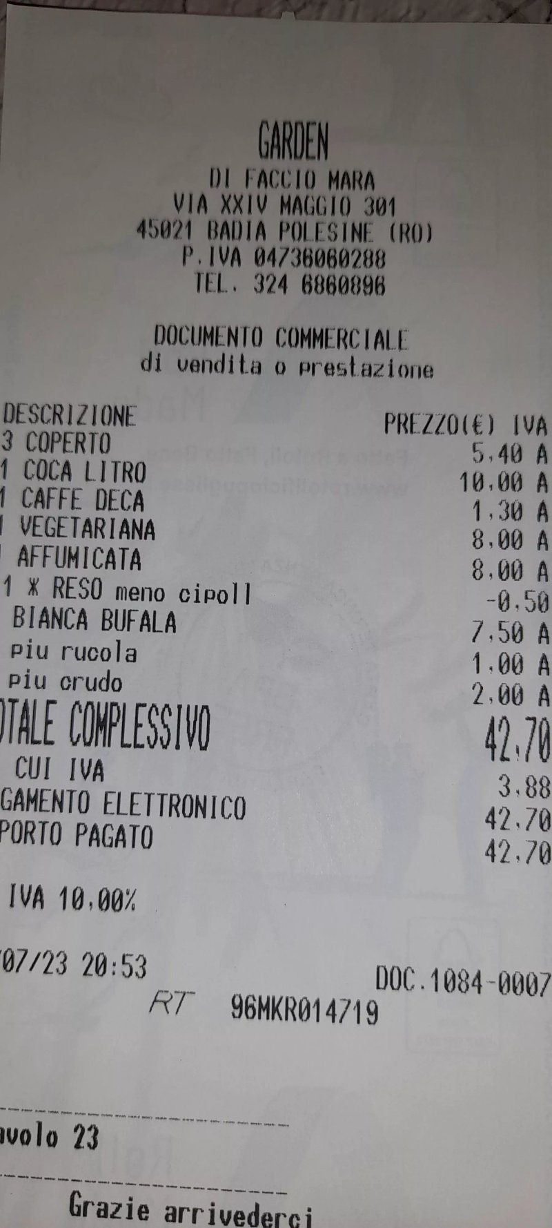 Pizzeria Garden Di Faccio Mara
