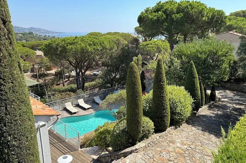 Ste Maxime La Nartelle Villa 10 Personnes, 5 Chambres, Piscine, Jardin, Vue mer