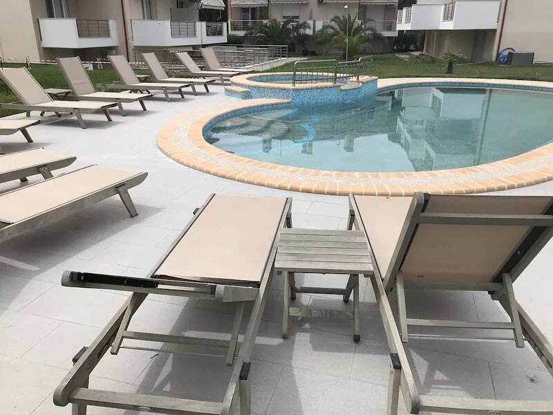 Athos Blue Nikiti D2 (2 bedroom apartment with living room, balcony and pool)