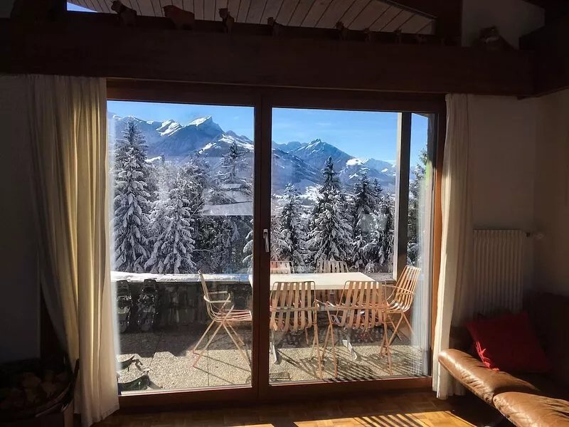 Isolated luxury mountain house in the Swiss Alps (Bernese Oberland)