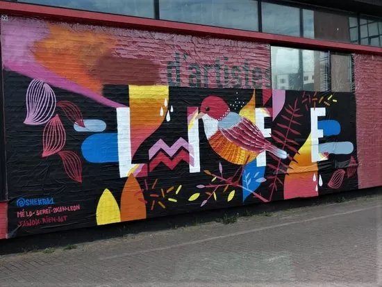 Fresque "L'oiseau sur la branche"