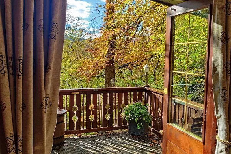 Luxury pine log cabin positioned within the mountains of the Lake District