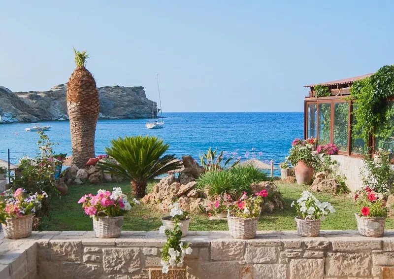 The Beachfront apartment is part of the Villa Omega complex at Lygaria Beach.