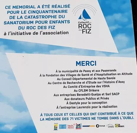 Un Memorial Pour Les Victimes De La Catastrophe Du Roc Des Fiz