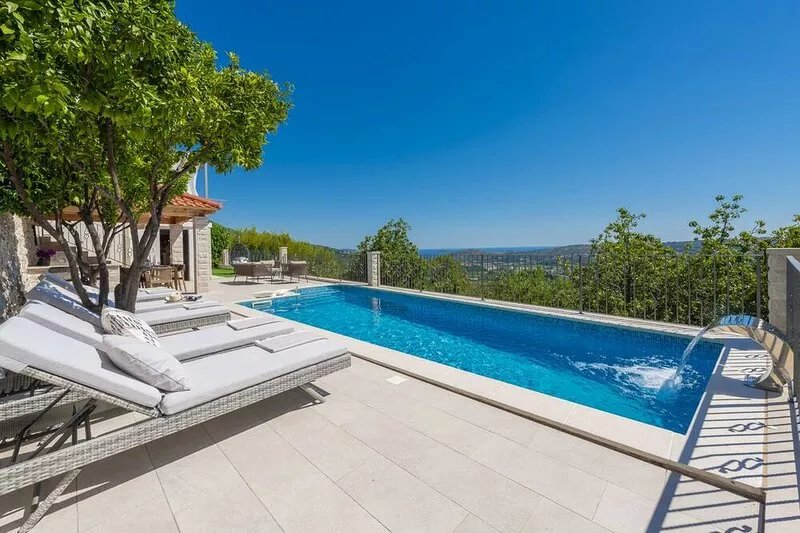 Charming Villa Maria with pool surrounded with a Mediterranean plants
