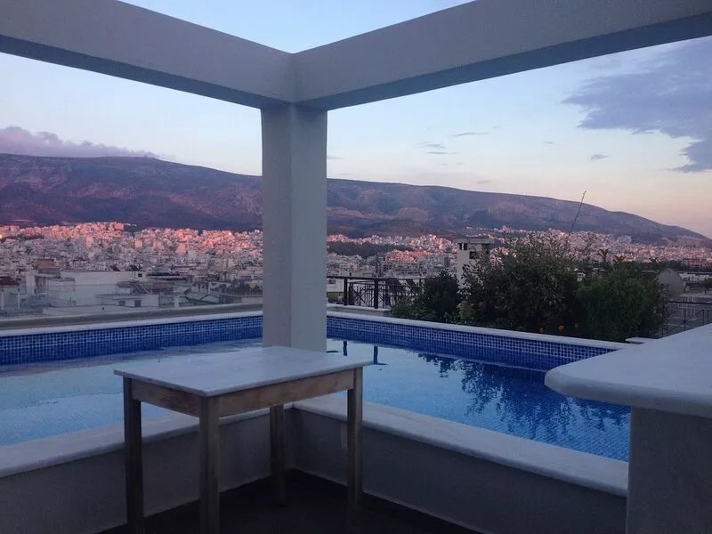 Athens Lycabettus Hill Penthouse, private roof garden & pool