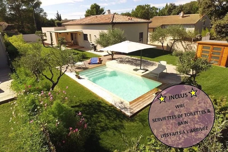 3 bedrooms new house with heated swimming pool