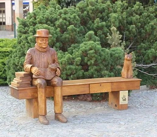 Bohumil Hrabal Bench In Nymburk