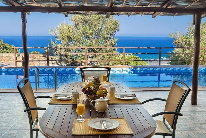 Sea Views Villa Lefkothea w/ Private Pool for Families, Children Area & Sea