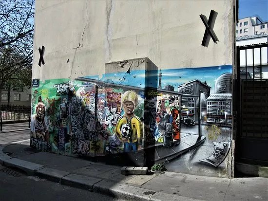 Fresque "Mama Cubaine et footeux"