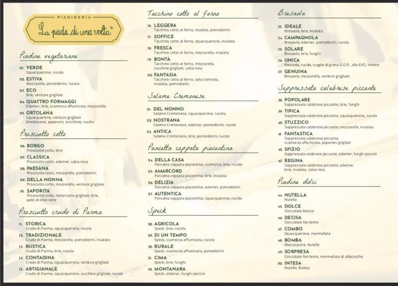 Piadineria La Piada Di Una Volta