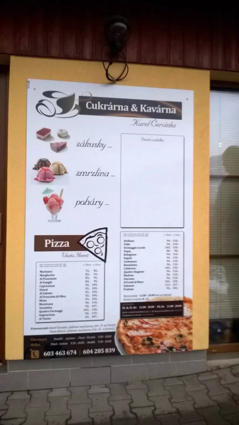 Cukrarna, kavarna a pizza Karel Cervinka