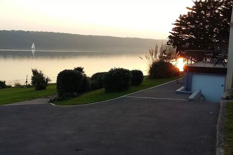 Large house feet in the water