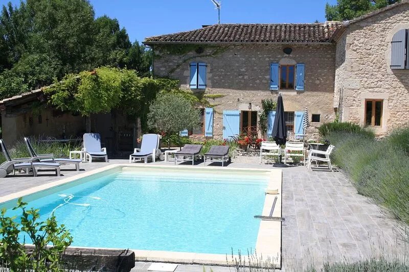 Updated Stone Farmhouse, Stunning Views and Private Poolside Dining Patio