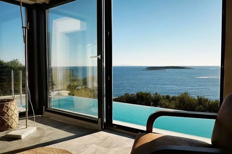 A Private House on Vis Island with a impressive ocean view over Vis archipelago.