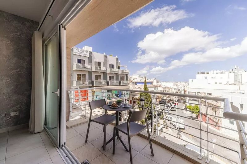 Enjoy peace in Mellieha's city heart!The Apartment has a living