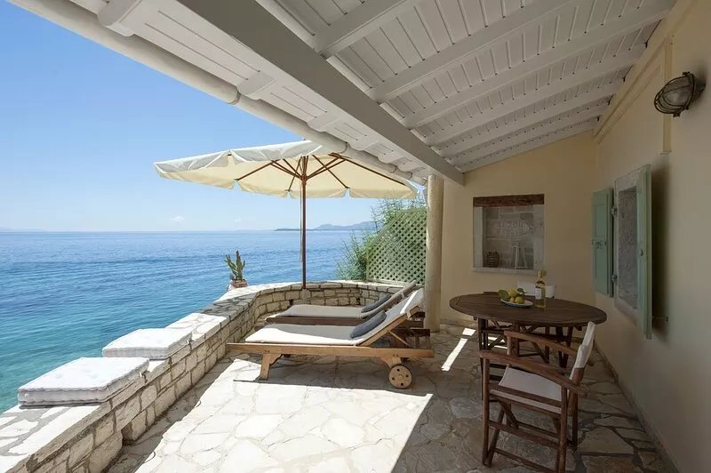Private Villa Directly On Water Front Of kaminaki beach, Corfu