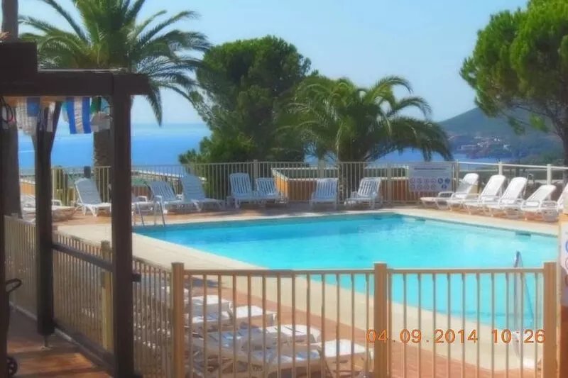 Apt F2 Magnificent enclosed landscaped area with sea and Estérel view, large