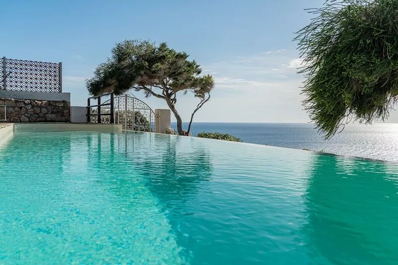 Villa Myra: open window over blue sea and incredible sunsets