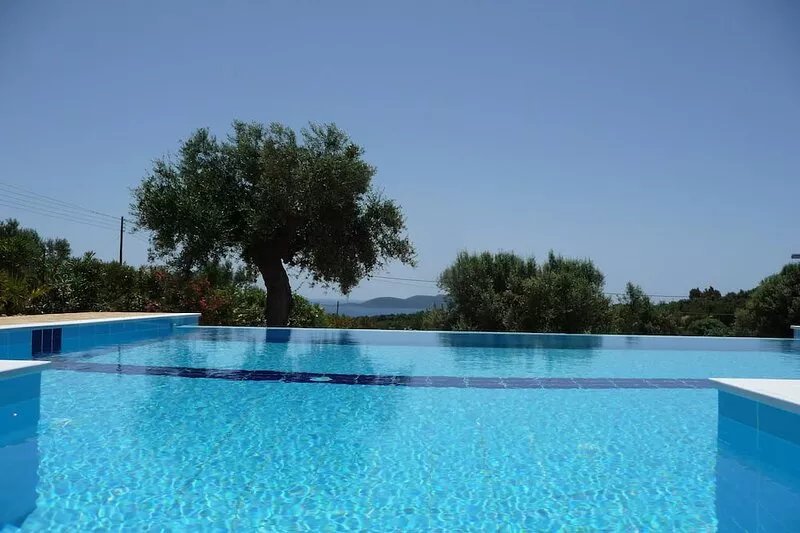 Luxury country villa with pool and sea and the offshore islands