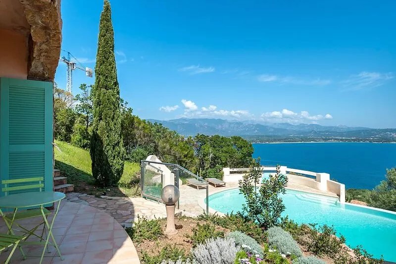 Beautiful villa with panoramic view on sea and mountain