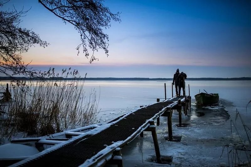 traumHaff Historic fairytale-like yard of the bargemen on the lagoon, fireplace