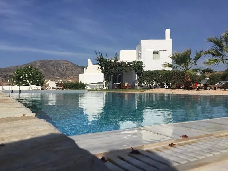 Paros, Drios Golden Beach: beautiful villa, large private pool, unique sea view