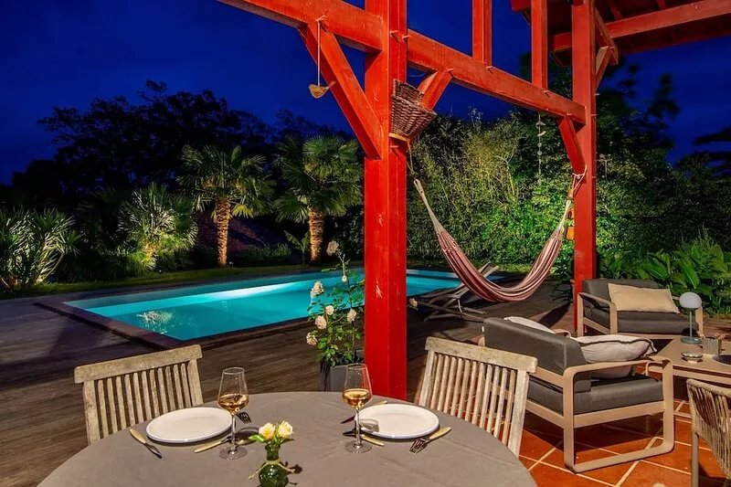 Villa d' Arcangues neo-basque 4*, swimming pool and palm trees 10 minutes from