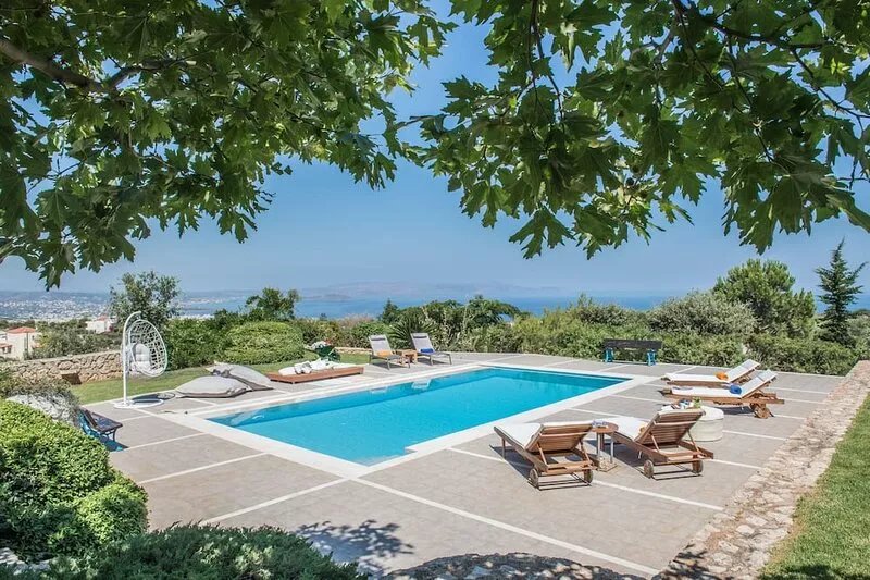 Villa Mariposa- Panoramic Sea View - Near Chania City - Private Pool - Spacious