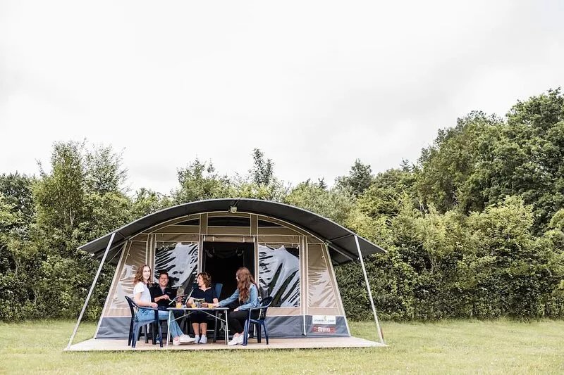 Nice tent lodge on the edge of a forest