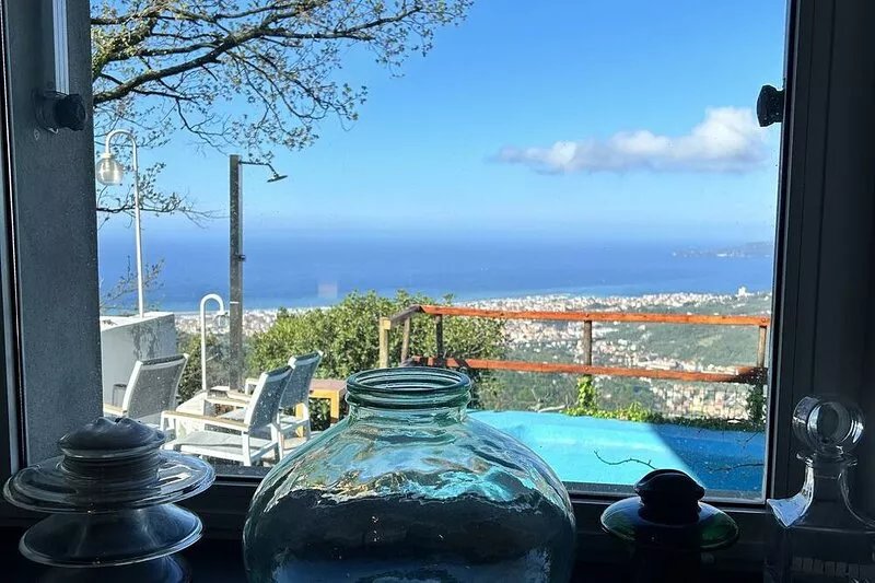 The Cin: villa with swimming pool surrounded by forest. Fabulous sea view.