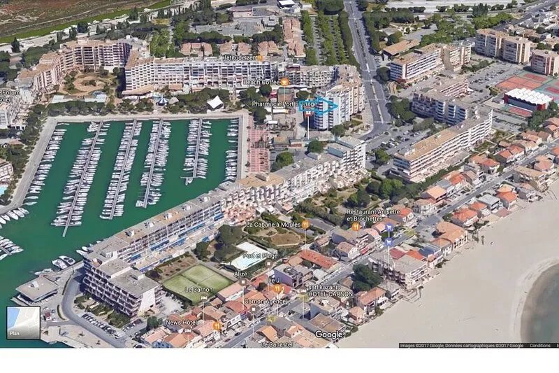 Nice studio furnished cabin in Carnon, sea view