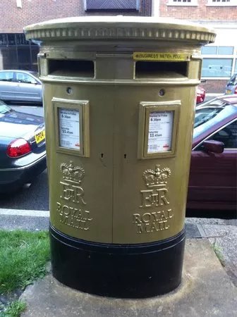 Joanna Rowsell's Gold Post Box - Cheam