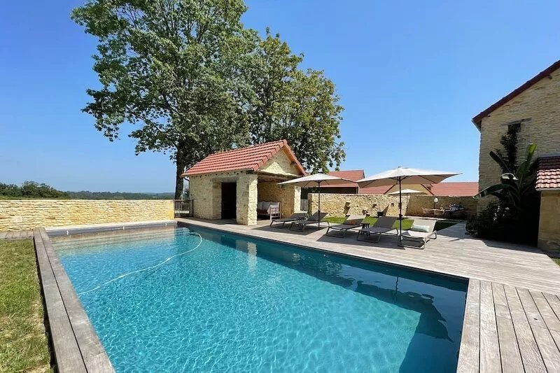 Splendide Maison Climatisée en Périgord Noir-piscine Privée