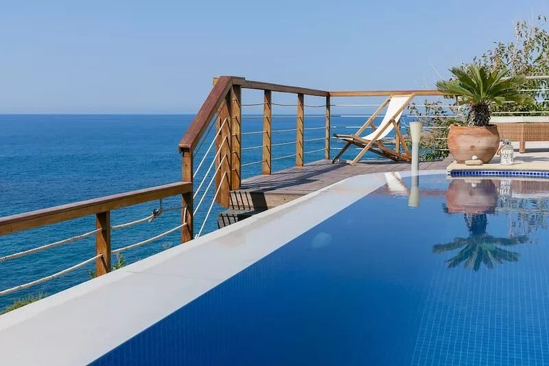 Sea front luxury beach villa with private swimming pool