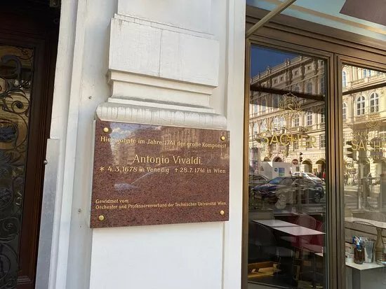 Memorial Plaque On The House Where Antonio Vivaldi Lived In Vienna