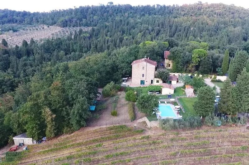 Agriturismo close to Florence, charming apartment with views and pool, peaceful.