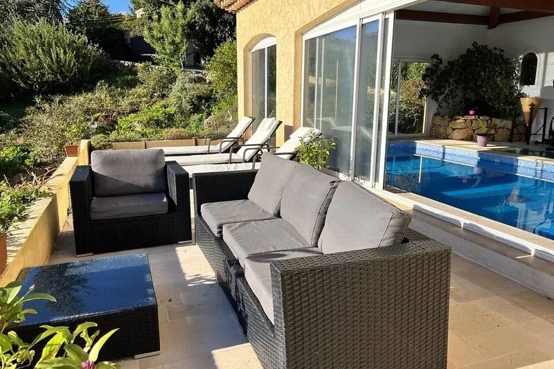 VILLA 10 pers SEA VIEW CALM COVER SWIMMING POOL REAR COUNTRY CANNES